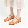 image:imageHee grand Leather Mary Jane Shoes for Women Dressy Square Toe Ballet Flats with Strap Comfortable Walking Shoes Soft Leather Dress Shoes758orange