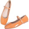 image:imageHee grand Leather Mary Jane Shoes for Women Dressy Square Toe Ballet Flats with Strap Comfortable Walking Shoes Soft Leather Dress Shoes758orange