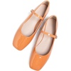image:imageHee grand Leather Mary Jane Shoes for Women Dressy Square Toe Ballet Flats with Strap Comfortable Walking Shoes Soft Leather Dress Shoes758orange