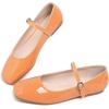 image:imageHee grand Leather Mary Jane Shoes for Women Dressy Square Toe Ballet Flats with Strap Comfortable Walking Shoes Soft Leather Dress Shoes758orange
