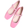 image:imageHee grand Leather Mary Jane Shoes for Women Dressy Square Toe Ballet Flats with Strap Comfortable Walking Shoes Soft Leather Dress Shoes758peach Red