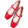 image:imageHee grand Leather Mary Jane Shoes for Women Dressy Square Toe Ballet Flats with Strap Comfortable Walking Shoes Soft Leather Dress Shoes758red