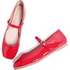 image:imageHee grand Leather Mary Jane Shoes for Women Dressy Square Toe Ballet Flats with Strap Comfortable Walking Shoes Soft Leather Dress Shoes758red