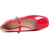 image:imageHee grand Leather Mary Jane Shoes for Women Dressy Square Toe Ballet Flats with Strap Comfortable Walking Shoes Soft Leather Dress Shoes758red