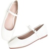 image:imageHee grand Leather Mary Jane Shoes for Women Dressy Square Toe Ballet Flats with Strap Comfortable Walking Shoes Soft Leather Dress Shoes758white