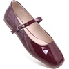 image:imageHee grand Leather Mary Jane Shoes for Women Dressy Square Toe Ballet Flats with Strap Comfortable Walking Shoes Soft Leather Dress Shoes758wine Red
