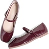 image:imageHee grand Leather Mary Jane Shoes for Women Dressy Square Toe Ballet Flats with Strap Comfortable Walking Shoes Soft Leather Dress Shoes758wine Red