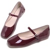 image:imageHee grand Leather Mary Jane Shoes for Women Dressy Square Toe Ballet Flats with Strap Comfortable Walking Shoes Soft Leather Dress Shoes758wine Red