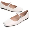 image:imageHee grand Leather Mary Jane Shoes for Women Dressy Square Toe Ballet Flats with Strap Comfortable Walking Shoes Soft Leather Dress Shoes904beige