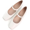 image:imageHee grand Leather Mary Jane Shoes for Women Dressy Square Toe Ballet Flats with Strap Comfortable Walking Shoes Soft Leather Dress Shoes904beige
