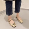 image:imageHee grand Leather Mary Jane Shoes for Women Dressy Square Toe Ballet Flats with Strap Comfortable Walking Shoes Soft Leather Dress Shoes904gold