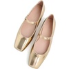 image:imageHee grand Leather Mary Jane Shoes for Women Dressy Square Toe Ballet Flats with Strap Comfortable Walking Shoes Soft Leather Dress Shoes904gold