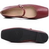 image:imageHee grand Leather Mary Jane Shoes for Women Dressy Square Toe Ballet Flats with Strap Comfortable Walking Shoes Soft Leather Dress Shoes904red