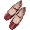 image:imageHee grand Leather Mary Jane Shoes for Women Dressy Square Toe Ballet Flats with Strap Comfortable Walking Shoes Soft Leather Dress Shoes904red