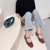 image:imageHee grand Leather Mary Jane Shoes for Women Dressy Square Toe Ballet Flats with Strap Comfortable Walking Shoes Soft Leather Dress Shoes904red