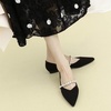 image:imageHee grand Pointed Toe Shallow Flats for Women Elegant Pearl Rhinestone Dressy Shoes Lightweight Faux Suede Ballet Shoes259black