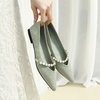 image:imageHee grand Pointed Toe Shallow Flats for Women Elegant Pearl Rhinestone Dressy Shoes Lightweight Faux Suede Ballet Shoes259green