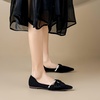 image:imageHee grand Pointed Toe Shallow Flats for Women Elegant Pearl Rhinestone Dressy Shoes Lightweight Faux Suede Ballet Shoes457black