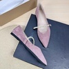 image:imageHee grand Pointed Toe Shallow Flats for Women Elegant Pearl Rhinestone Dressy Shoes Lightweight Faux Suede Ballet ShoesElegant Pink