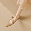 image:imageHee grand Pointy Toe Exquisite Metal Buckle Dress Shoes Soft Pu Leather Comfort Low Heeled Office Shoes Fashion Women Mary Jane ShoesKhaki