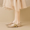 image:imageHee grand Pointy Toe Exquisite Metal Buckle Dress Shoes Soft Pu Leather Comfort Low Heeled Office Shoes Fashion Women Mary Jane ShoesKhaki