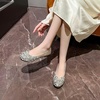 image:imageHee grand Rhinestone Flats for Women Cute Bowknot Round Toe Slip On Ballet Flats Comfortable Low Heel Dress ShoesApricot
