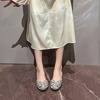 image:imageHee grand Rhinestone Flats for Women Cute Bowknot Round Toe Slip On Ballet Flats Comfortable Low Heel Dress ShoesApricot