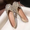 image:imageHee grand Rhinestone Flats for Women Cute Bowknot Round Toe Slip On Ballet Flats Comfortable Low Heel Dress ShoesApricot