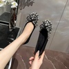 image:imageHee grand Rhinestone Flats for Women Cute Bowknot Round Toe Slip On Ballet Flats Comfortable Low Heel Dress ShoesBlack