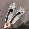 image:imageHee grand Rhinestone Flats for Women Cute Bowknot Round Toe Slip On Ballet Flats Comfortable Low Heel Dress ShoesSilver