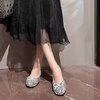 image:imageHee grand Rhinestone Flats for Women Cute Bowknot Round Toe Slip On Ballet Flats Comfortable Low Heel Dress ShoesSilver