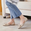 image:imageHee grand Sparkling Crystal Bowknot Ballet Flats for Women Pointed Toe Rhinestone Fashion Wedding Dress Shoes Comfort Slip on Work Shoes1apricot