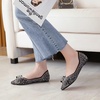 image:imageHee grand Sparkling Crystal Bowknot Ballet Flats for Women Pointed Toe Rhinestone Fashion Wedding Dress Shoes Comfort Slip on Work Shoes3black
