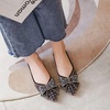 image:imageHee grand Sparkling Crystal Bowknot Ballet Flats for Women Pointed Toe Rhinestone Fashion Wedding Dress Shoes Comfort Slip on Work Shoes3black