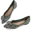 image:imageHee grand Sparkling Crystal Bowknot Ballet Flats for Women Pointed Toe Rhinestone Fashion Wedding Dress Shoes Comfort Slip on Work Shoes5green
