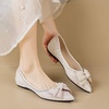 image:imageHee grand Sparkling Rhinestone Bowknot Pointy Toe Wedding Party Dress Shoes Comfortable Low Heel Crystal Shoes Fashion Women Ballerina FlatsPointed Toe566