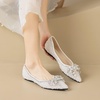 image:imageHee grand Sparkling Rhinestone Bowknot Pointy Toe Wedding Party Dress Shoes Comfortable Low Heel Crystal Shoes Fashion Women Ballerina FlatsPointed Toe565