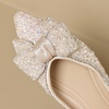 image:imageHee grand Sparkling Rhinestone Bowknot Pointy Toe Wedding Party Dress Shoes Comfortable Low Heel Crystal Shoes Fashion Women Ballerina FlatsPointed Toe566