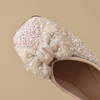 image:imageHee grand Sparkling Rhinestone Bowknot Pointy Toe Wedding Party Dress Shoes Comfortable Low Heel Crystal Shoes Fashion Women Ballerina FlatsSquare Toe566