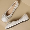 image:imageHee grand Sparkling Rhinestone Bowknot Pointy Toe Wedding Party Dress Shoes Comfortable Low Heel Crystal Shoes Fashion Women Ballerina FlatsSquare Toe565