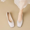 image:imageHee grand Sparkling Rhinestone Bowknot Pointy Toe Wedding Party Dress Shoes Comfortable Low Heel Crystal Shoes Fashion Women Ballerina FlatsSquare Toe567