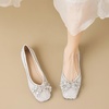 image:imageHee grand Sparkling Rhinestone Bowknot Pointy Toe Wedding Party Dress Shoes Comfortable Low Heel Crystal Shoes Fashion Women Ballerina FlatsSquare Toe565
