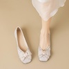 image:imageHee grand Sparkling Rhinestone Bowknot Pointy Toe Wedding Party Dress Shoes Comfortable Low Heel Crystal Shoes Fashion Women Ballerina FlatsSquare Toe566