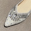 image:imageHee grand Sparkling Rhinestone Pointy Toe Exquisite Crystals Dress Shoes for Wedding Party Comfort Slip On Ballet Flats Fashion Women FlatsApricot