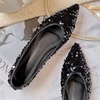image:imageHee grand Sparkling Sequin Pointy Toe Silver Wedding Party Dress Shoes Comfort Slip On Ballet Flats Fashion Women Flats with Bowknot569black