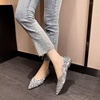 image:imageHee grand Sparkling Sequin Pointy Toe Silver Wedding Party Dress Shoes Comfort Slip On Ballet Flats Fashion Women Flats with Bowknot569silver