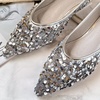 image:imageHee grand Sparkling Sequin Pointy Toe Silver Wedding Party Dress Shoes Comfort Slip On Ballet Flats Fashion Women Flats with Bowknot569silver