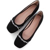 image:imageHee grand Square Toe Ballet Flats for Women Rhinestones Chains Black Suede Dress Shoes Comfort SlipOn LoafersAblackrhinestone