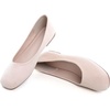 image:imageHee grand Square Toe Ballet Flats for Women Rhinestones Chains Black Suede Dress Shoes Comfort SlipOn LoafersBapricot