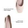 image:imageHee grand Square Toe Ballet Flats for Women Rhinestones Chains Black Suede Dress Shoes Comfort SlipOn LoafersBapricot